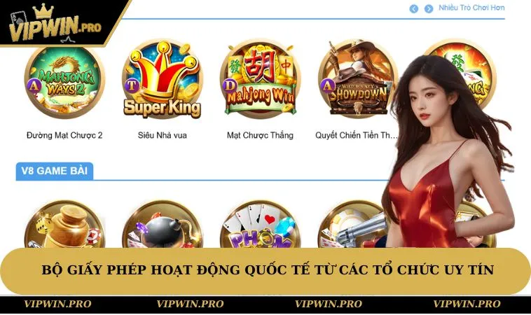Bộ giấy phép hoạt động quốc tế từ các tổ chức uy tín