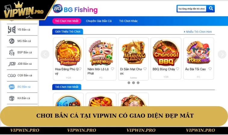 Chơi bắn cá tại VIPWIN có giao diện đẹp mắt