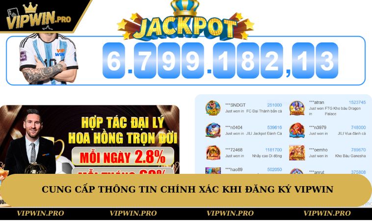 Cung cấp thông tin chính xác khi đăng ký VIPWIN