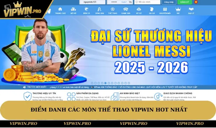 Điểm danh các môn thể thao VIPWIN hot nhất