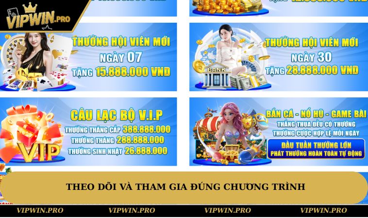 Theo dõi và cập nhập để tham gia đúng ưu đãi