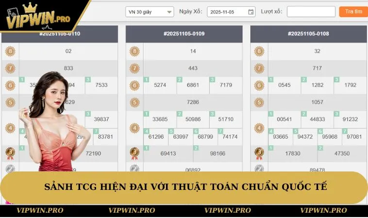 Sảnh TCG hiện đại với thuật toán chuẩn quốc tế